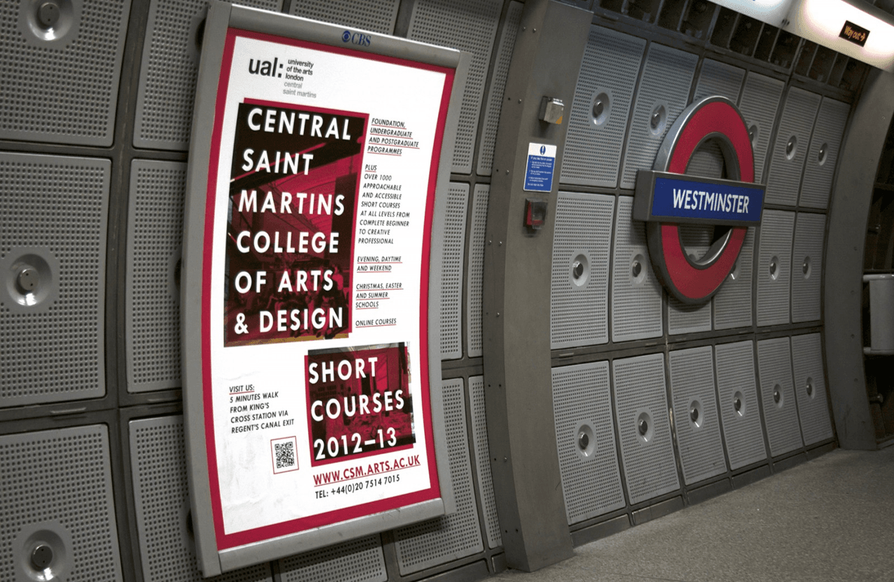 4-sheet poster on a London Underground platform wall