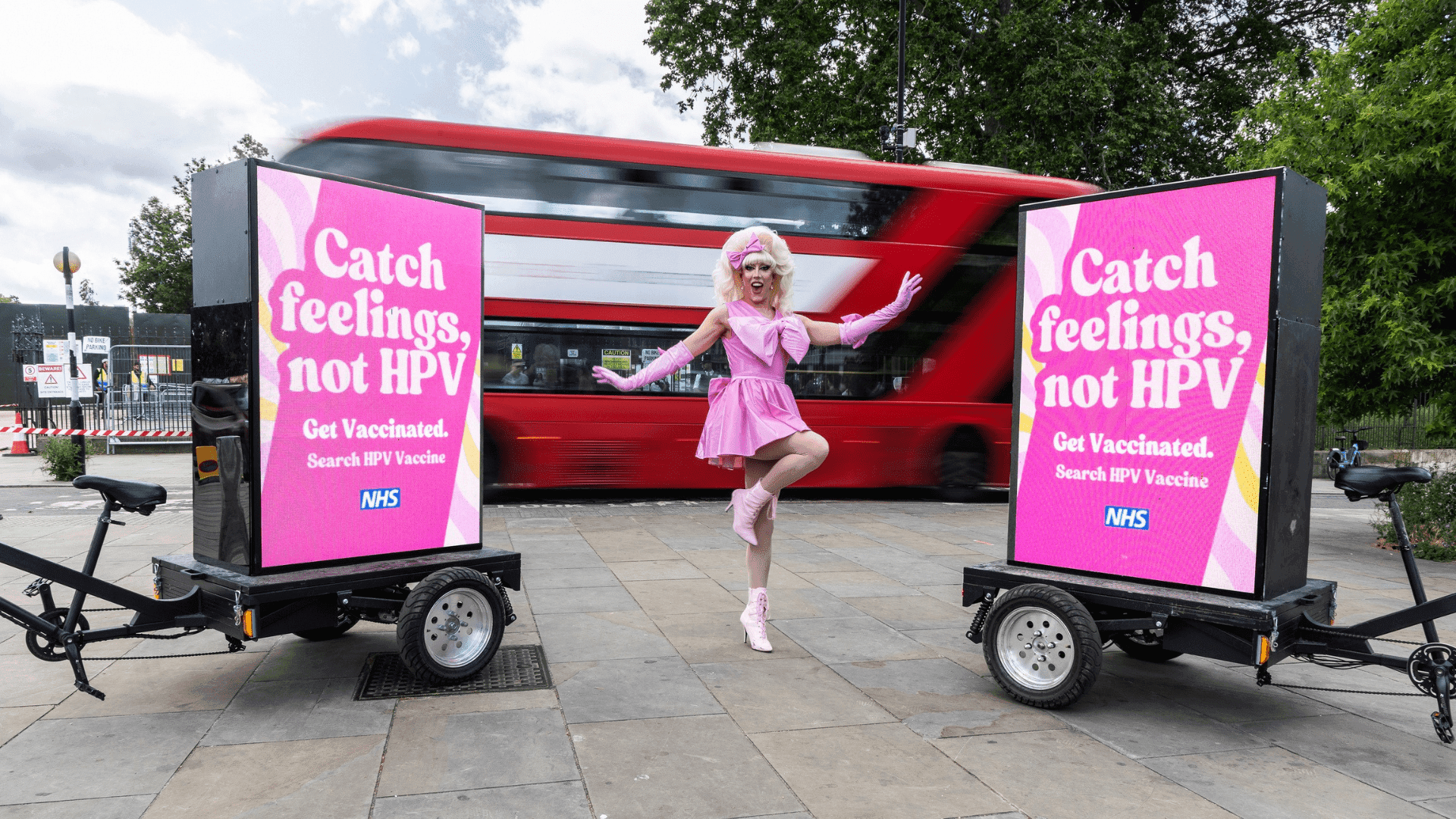advertising bike campaign by Mobile Billboards
