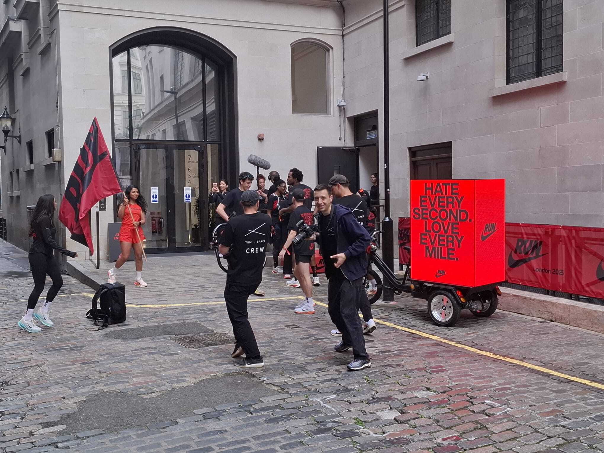 Nike RunTown AdBike screen at street level