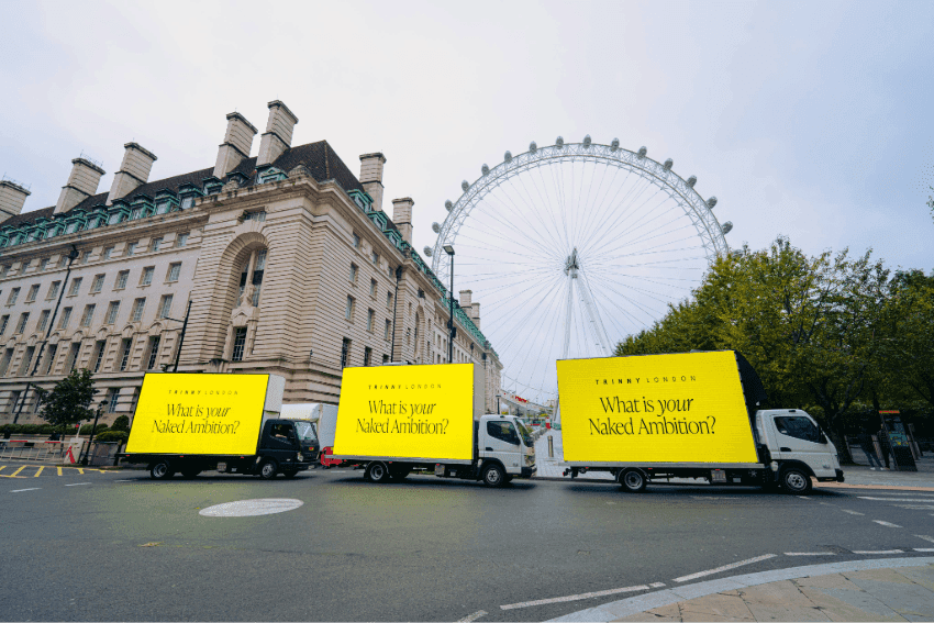 Three Digital AdVans running a synchronised LED billboard campaign beside the London Eye