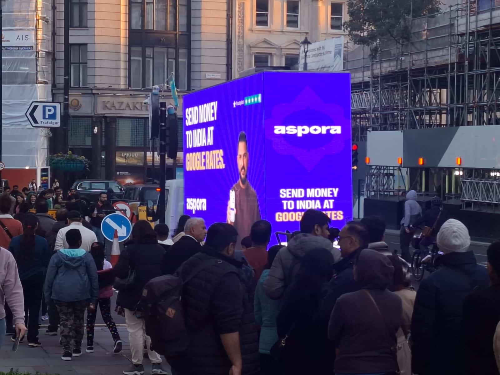 Digital advertising van with large-format screen for digital outdoor advertising in city streets