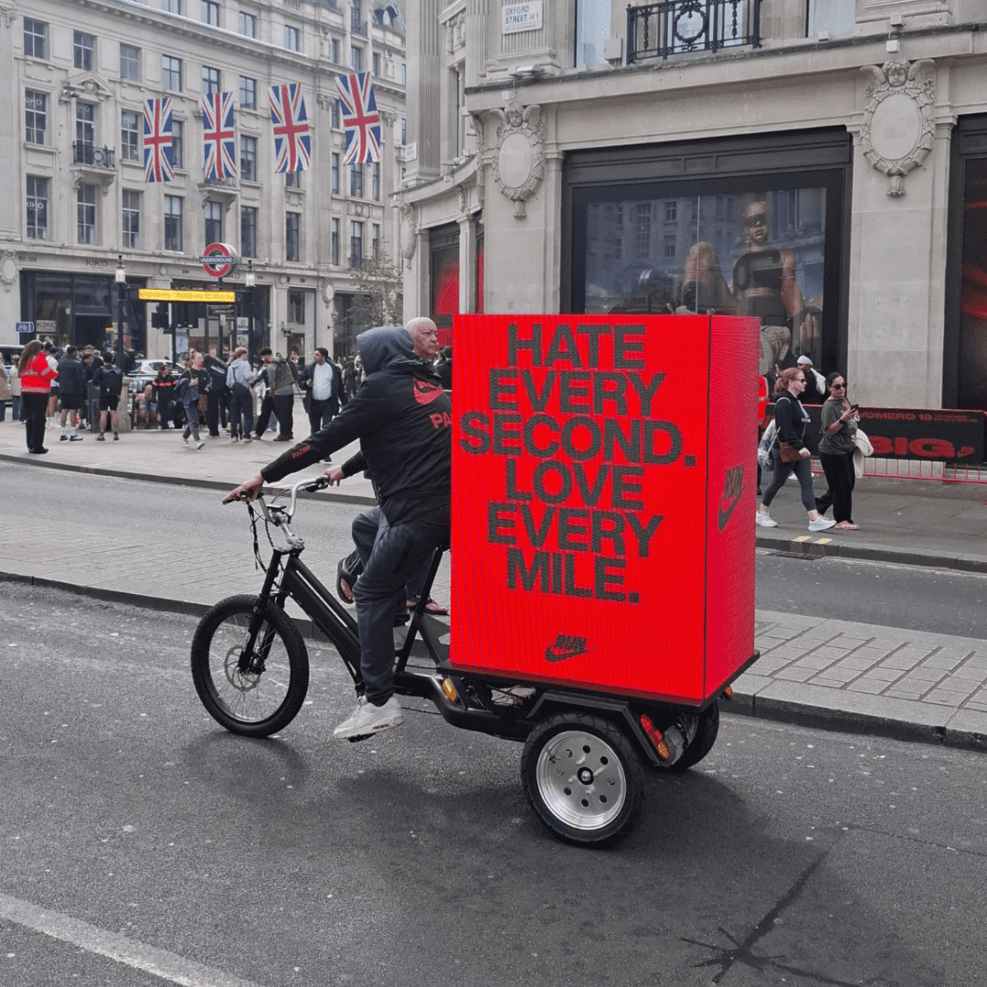 NIKE bike advertising campaign powered by Mobile Billboards