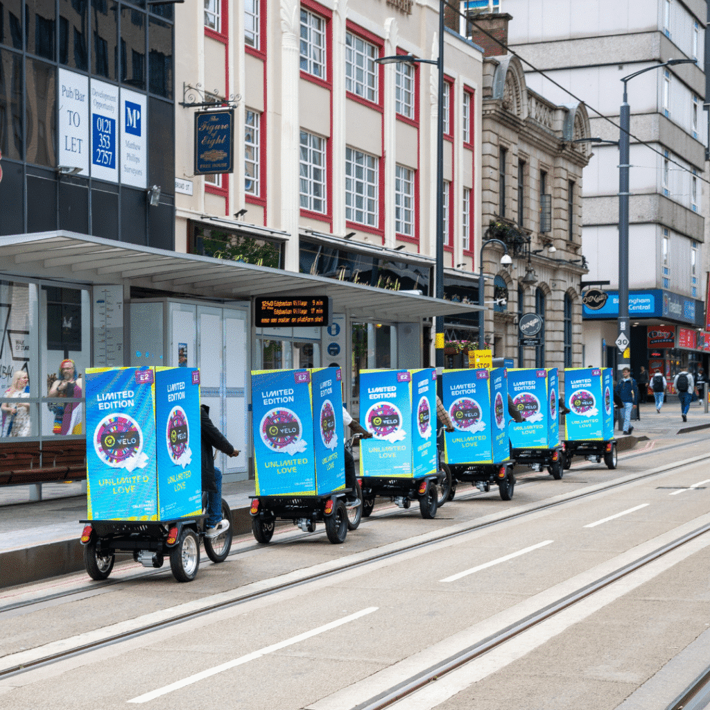 Velo bike advertising campaign by Mobile Billboards
