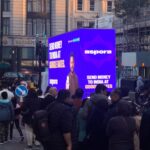 Digital advertising van with large-format screen for digital outdoor advertising in city streets