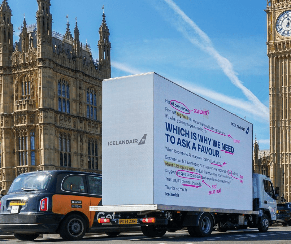 Icelandair digital ad van - mobile billboard vs static billboard performance