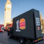 Van advertising for King Burger using Monster digital ad van as part of mobile billboards campaign